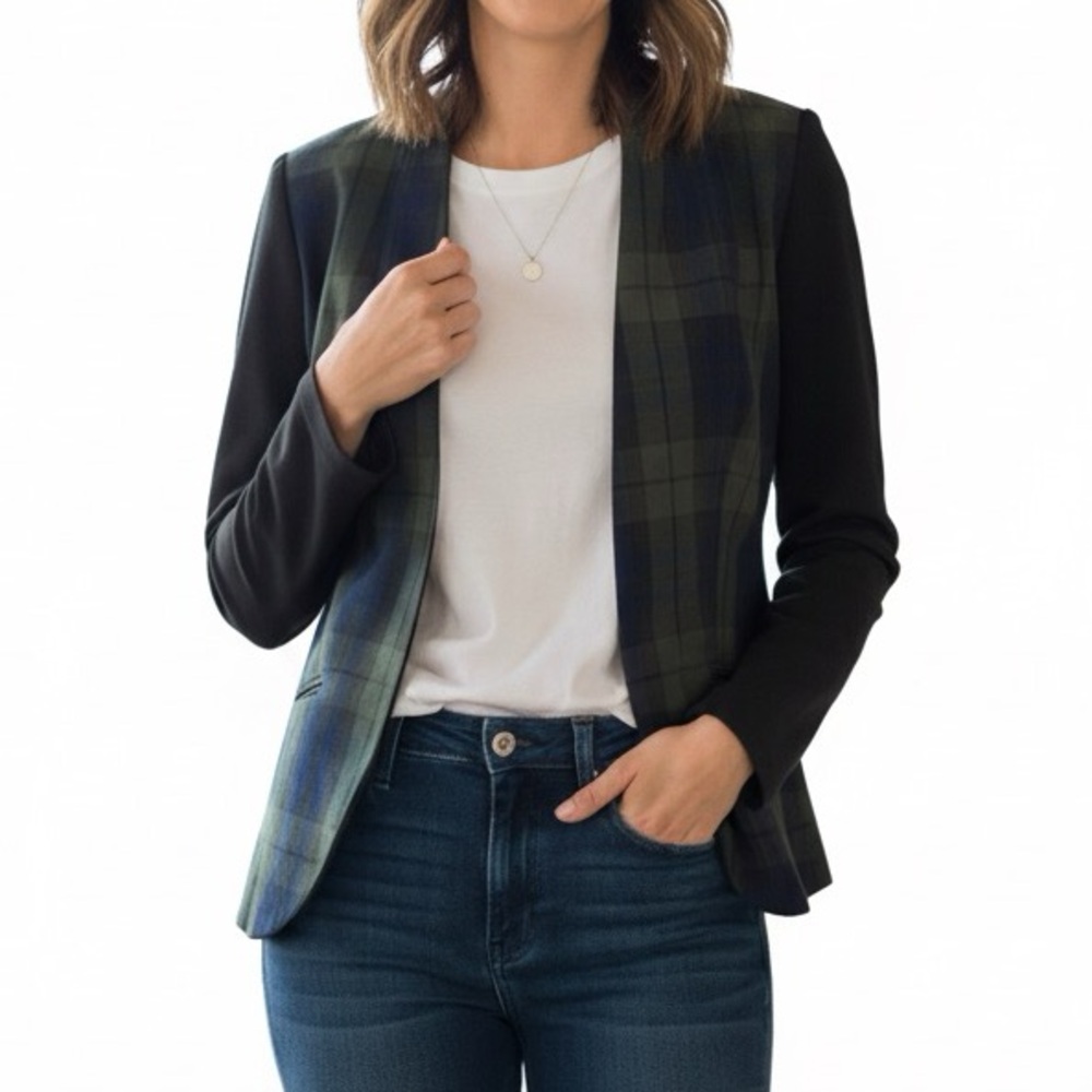 H&M | plaid blazer size 8